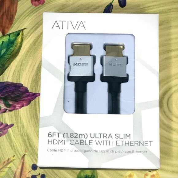 HDMI Cable - ATIVA 6ft Ultra-Slim- Brand New - Picture 1 of 4